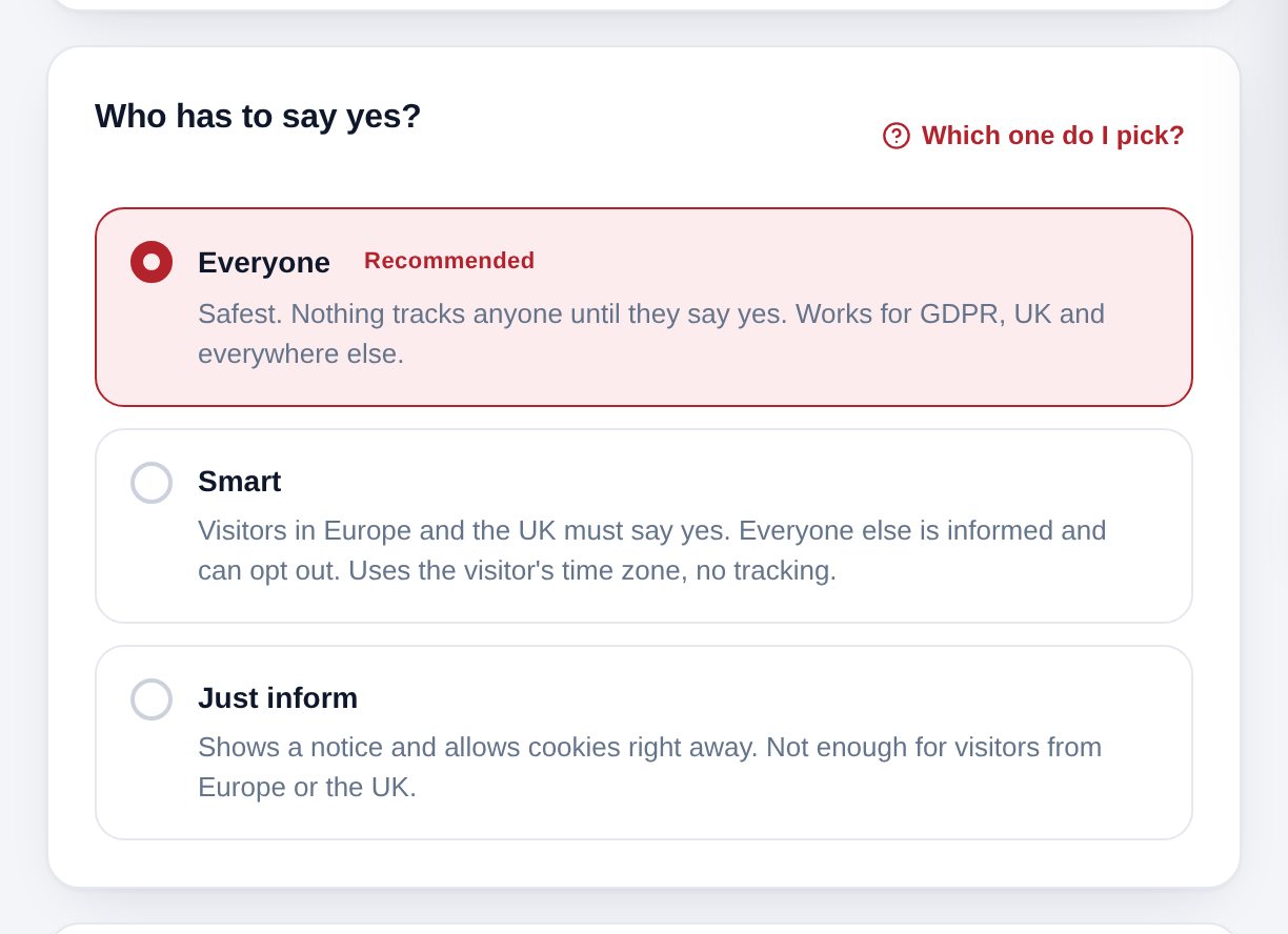 Who has to say yes: Everyone, Smart, or Just inform