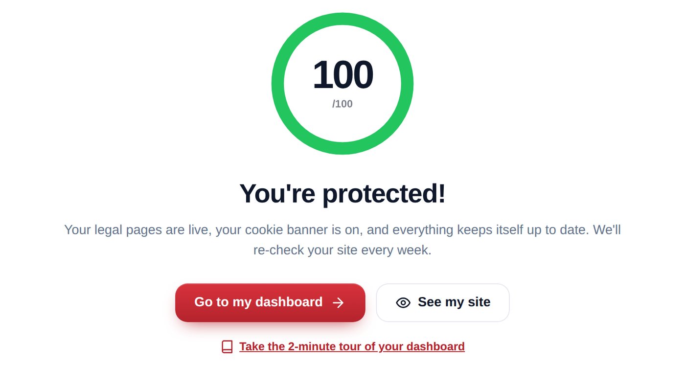 The “You’re protected!” screen with your new score